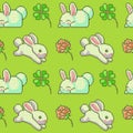 Cross stitch bunny seamless pattern